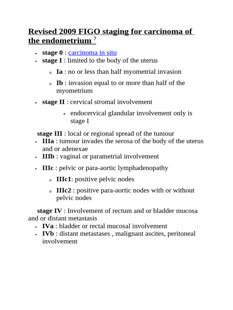 2009 FIGO Endometrial Carcinoma Staging | PDF