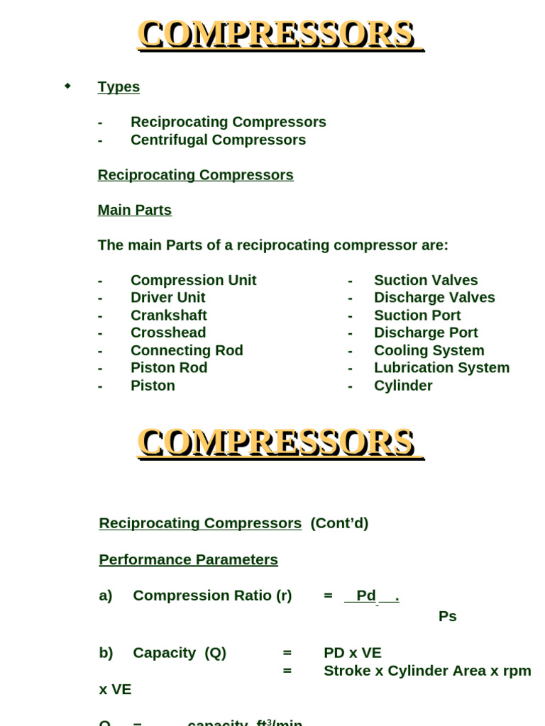 005 Compressors | PDF | Piston | Turbomachinery