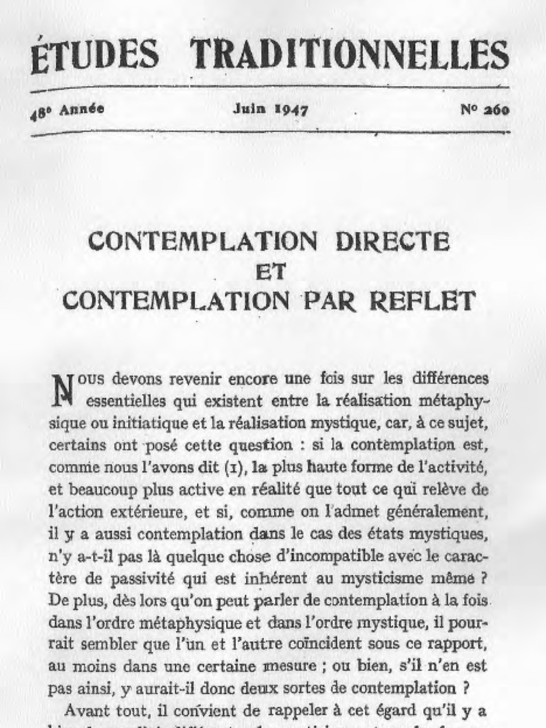Contemplation Directe Et | PDF