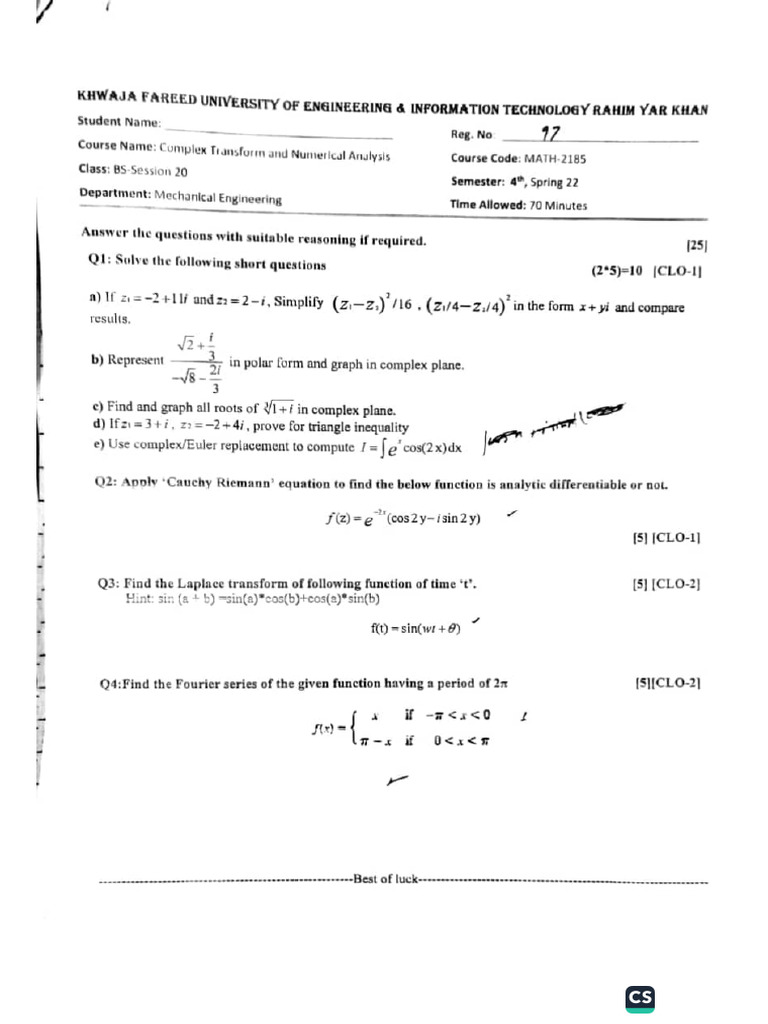 4th Semester Mid Senior | PDF