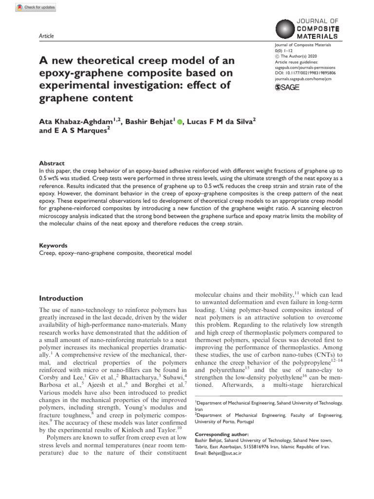 A New Theoretical Creep Model of An | PDF | Creep (Deformation ...