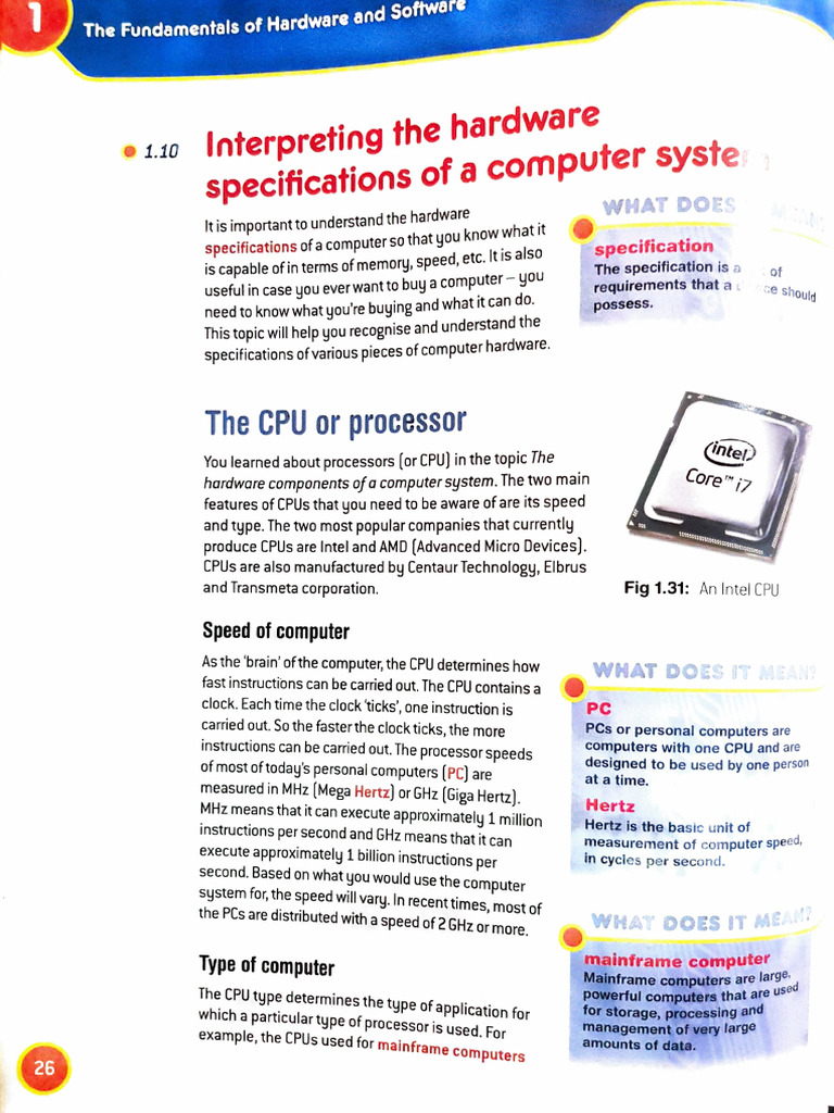 9.interpreting Hardware Specs Notes | PDF | Random Access Memory ...