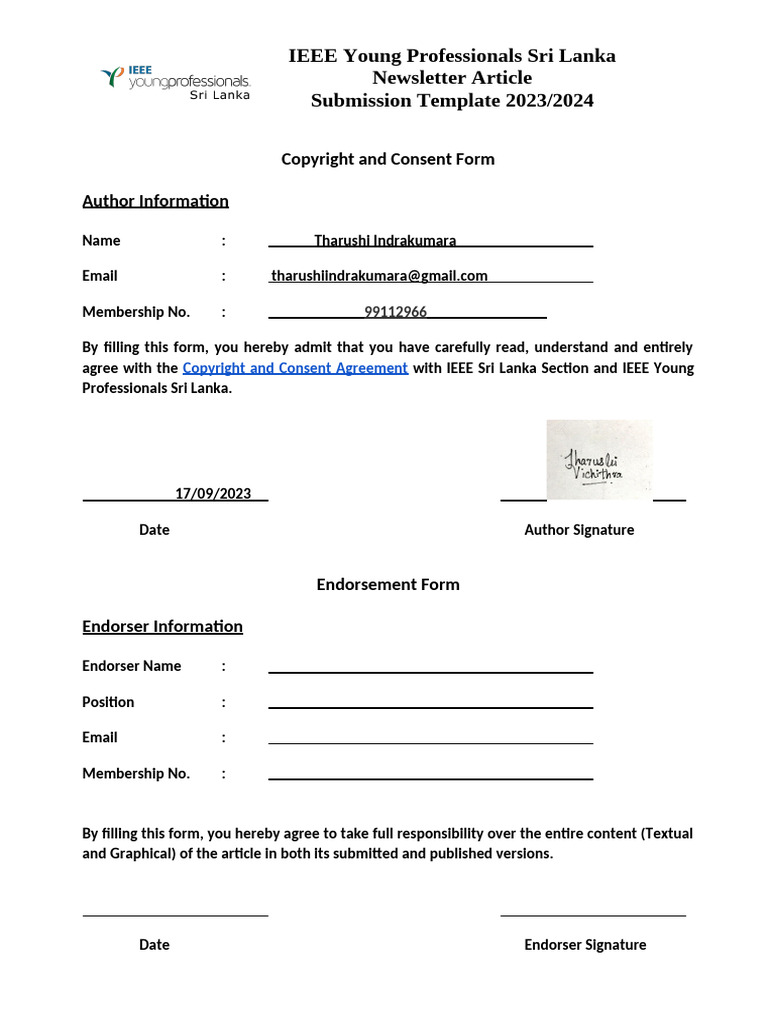 (READ - ONLY) YPSL Newsletter Article Submission Template | PDF | Body ...
