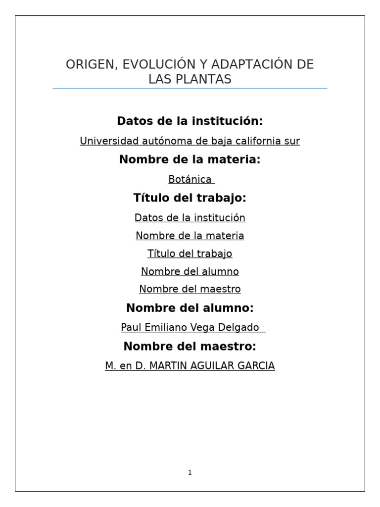 Origen y evolución de las plantas | PDF | Plantas | Evolución