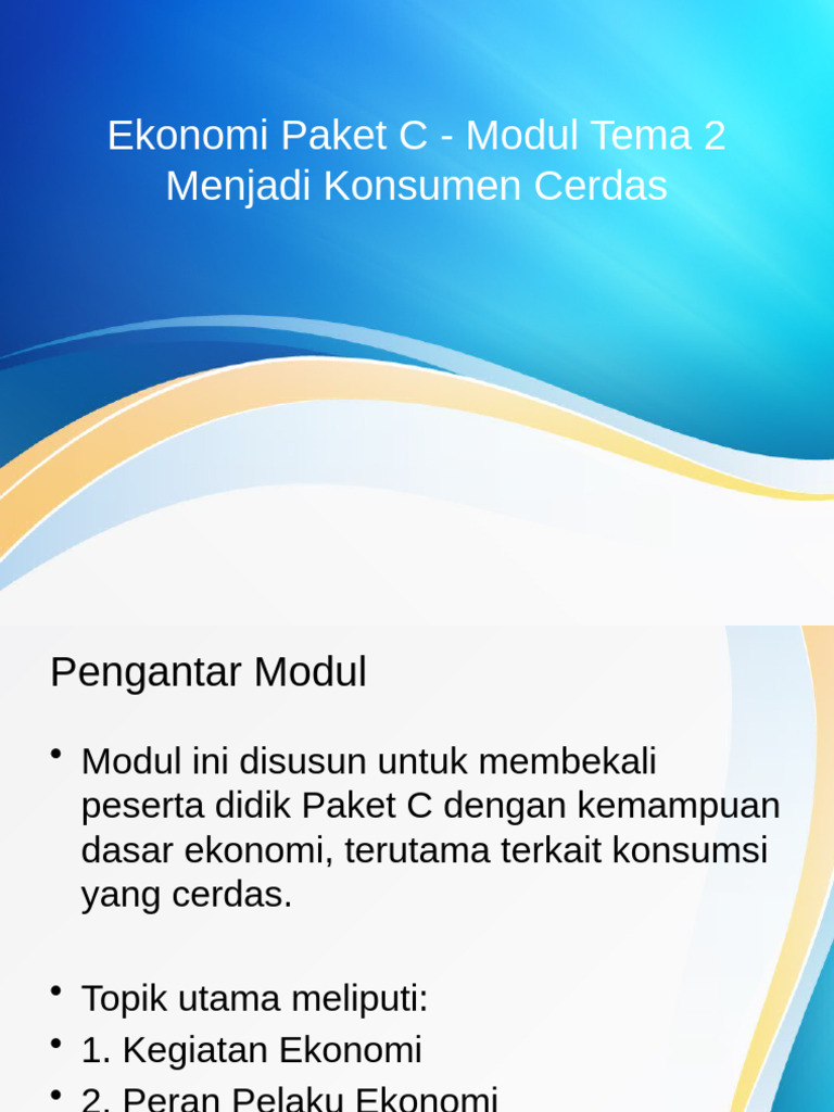 Ekonomi Paket C Modul 2 Menjadi Konsumen Cerdas | PDF