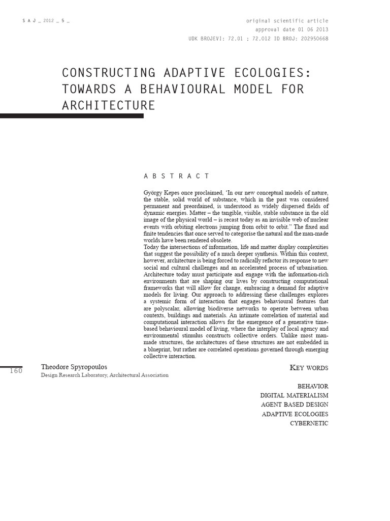 Towards a behavioural model for architecture pdf art