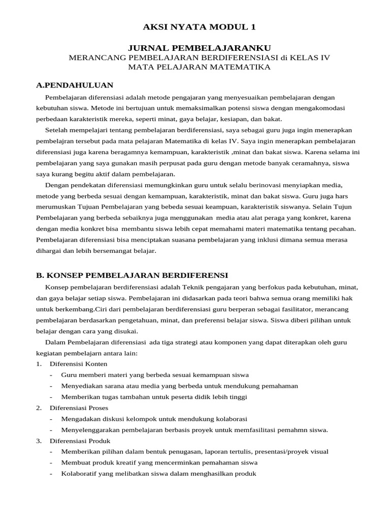 Jurnal Pembelajaranku-Modul 1-Pmerancang Pembl Berdiferensiasi-Mamik ...