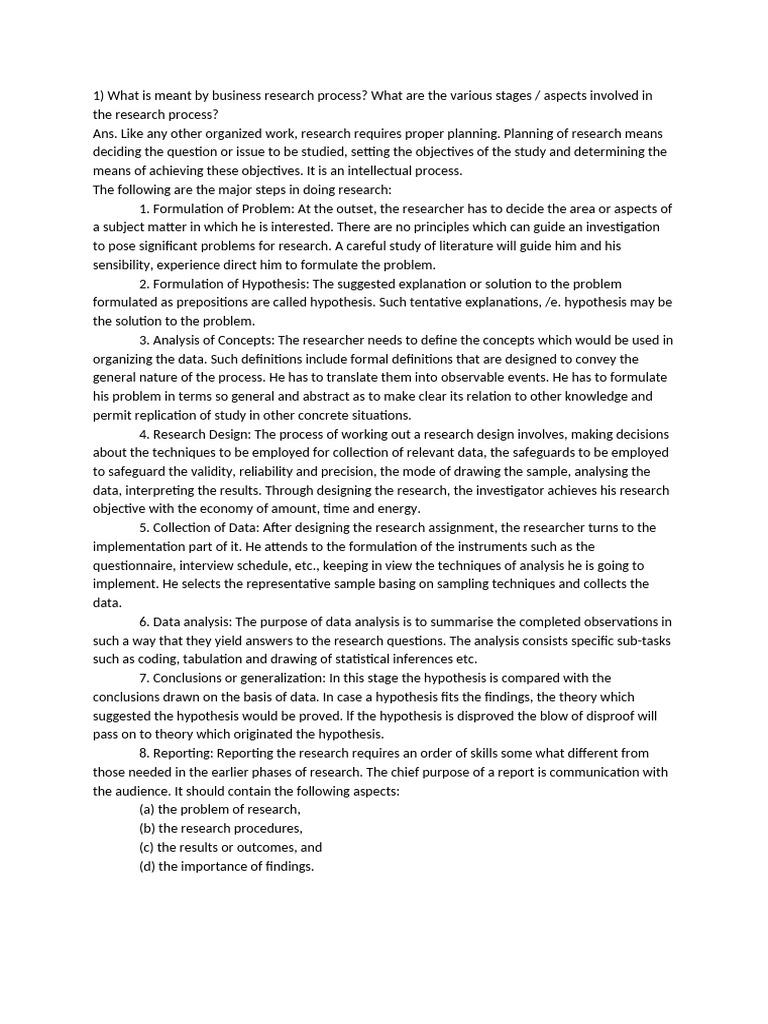 Business Research Process Overview | PDF | Scientific Method | Science