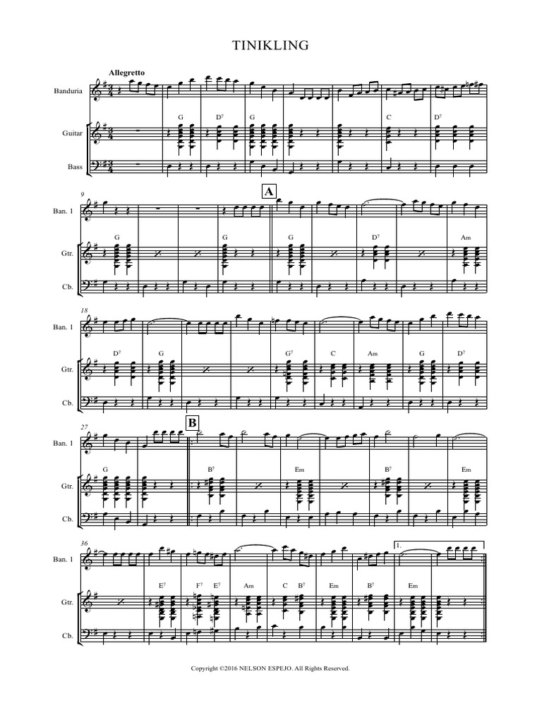 Partition de Banduria pour Guitare et Basse | PDF | Échecs