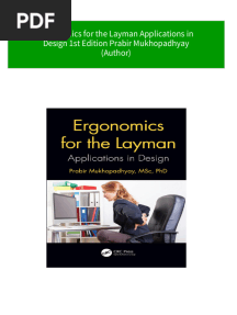 Ergonomics For The Layman Applications in Design 1st Edition Prabir Mukhopadhyay (Author) 2024 Scribd Download