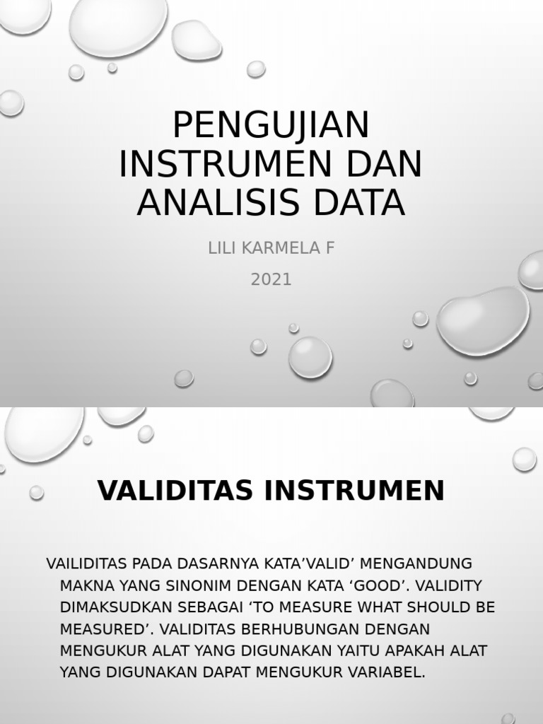 Validitas dan Reliabilitas Instrumen Penelitian | PDF