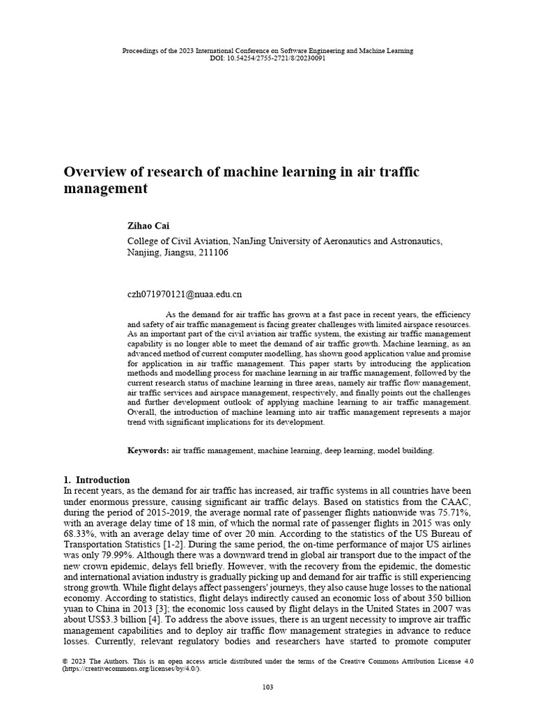Machine Learning in Air Traffic Management | PDF | Machine Learning ...
