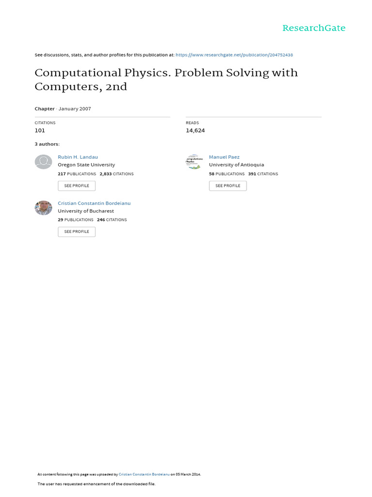 Computational Physics Problem Solving With Compute | PDF | Chaos Theory ...