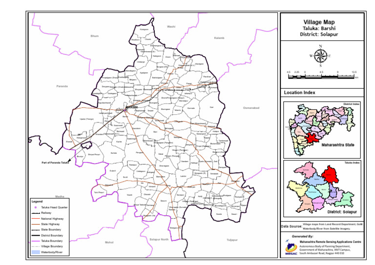 Barshi Taluka Map Overview | PDF | Remote Sensing