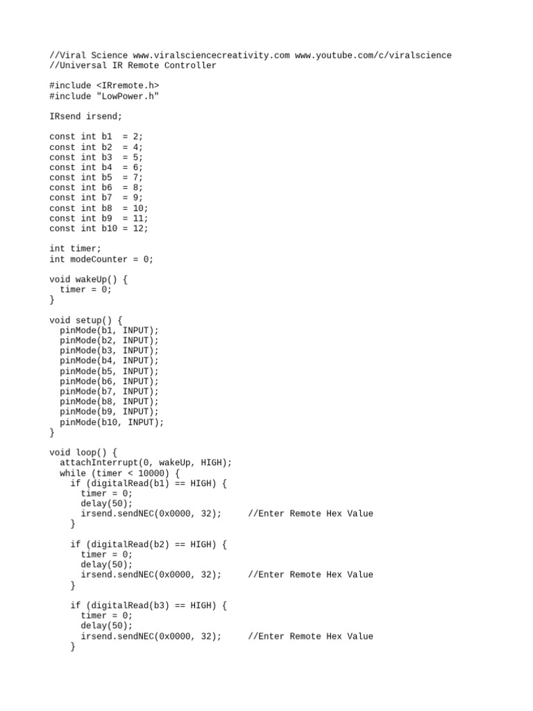Universal IR Remote Controller | PDF | Teaching Methods & Materials ...