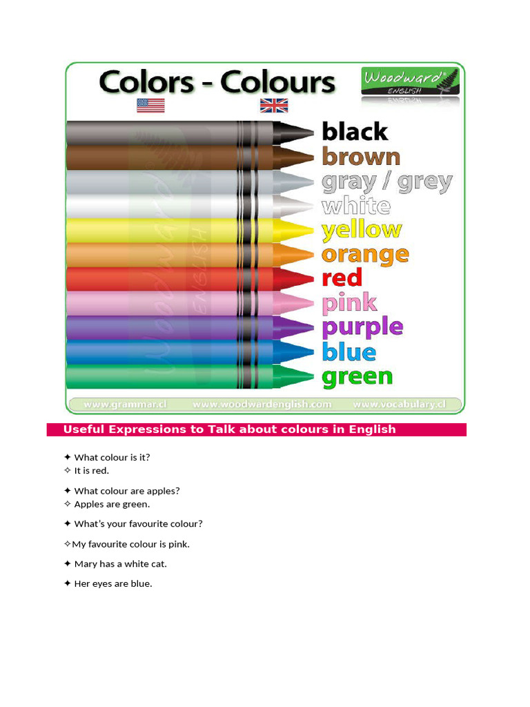 Talking About Colors in English | PDF