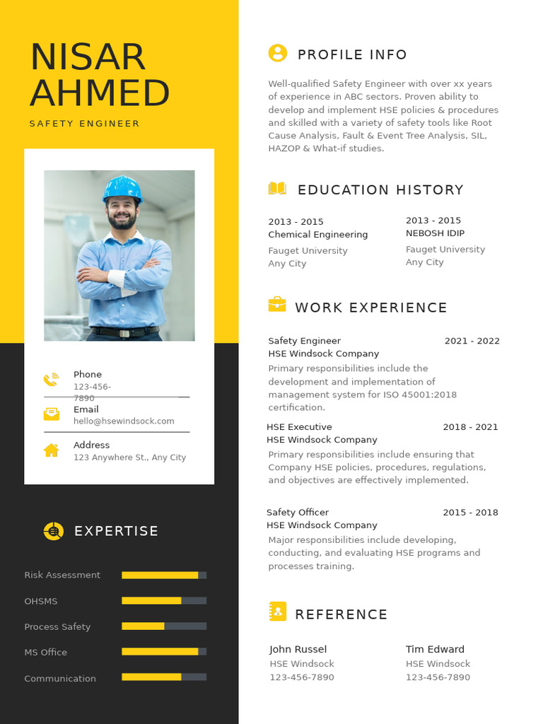 Safety Engineer - CV Template | PDF | Safety | Systems Engineering