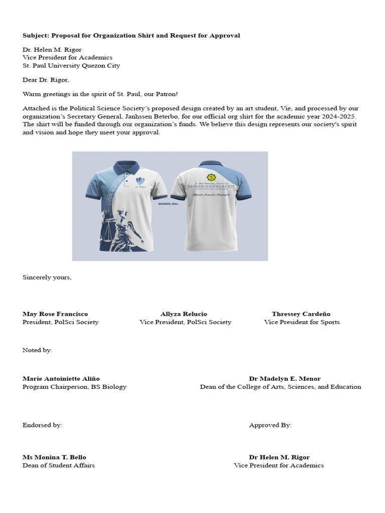 Proposal for Official Org Shirt Design | PDF