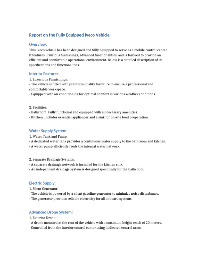 Iveco_Vehicle_Report | PDF