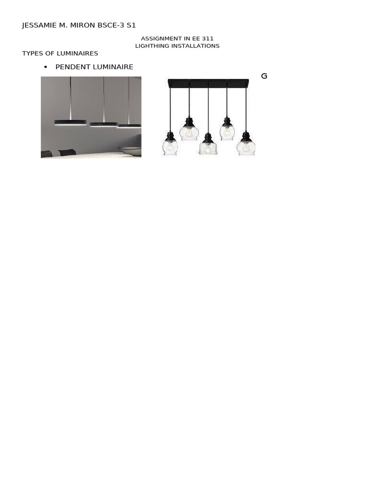 Types of Lighting Installations Explained | PDF
