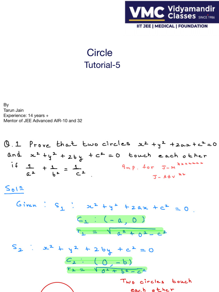 Circle Tutorial 5 | PDF