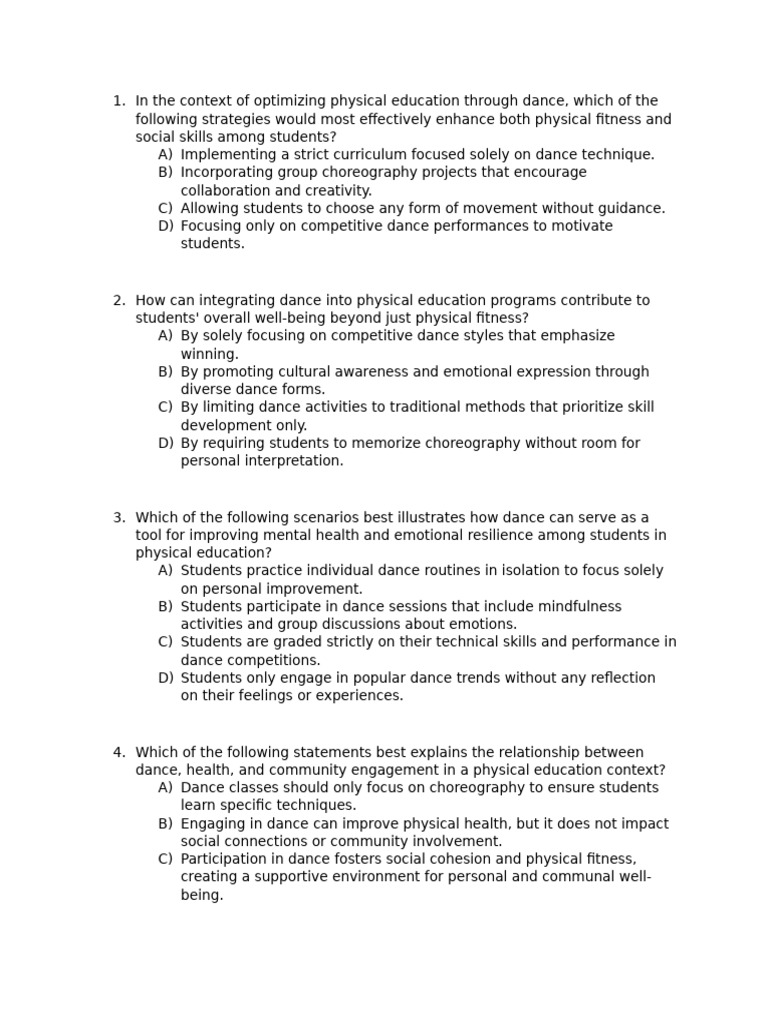 Dance in PE: Boosting Health & Social Skills | PDF | Physical Education ...
