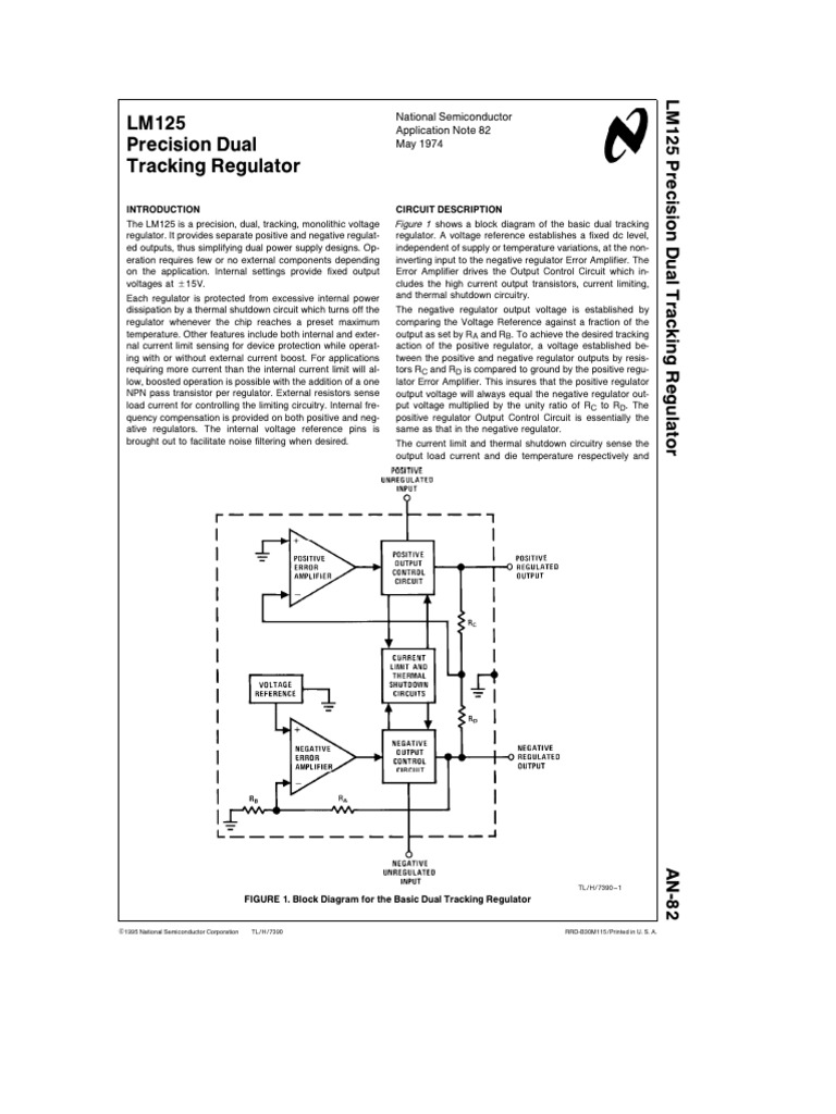 Dual Tracking Voltage Regulator | PDF | Amplifier | Electronic Circuits