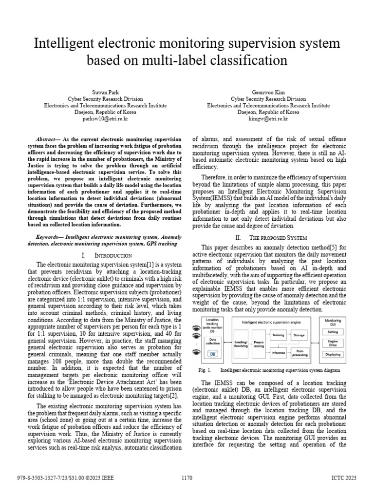 AI-Based Electronic Monitoring System | PDF | Probation | Applied ...