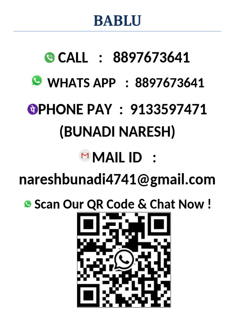 Contact Bablu for Services | PDF