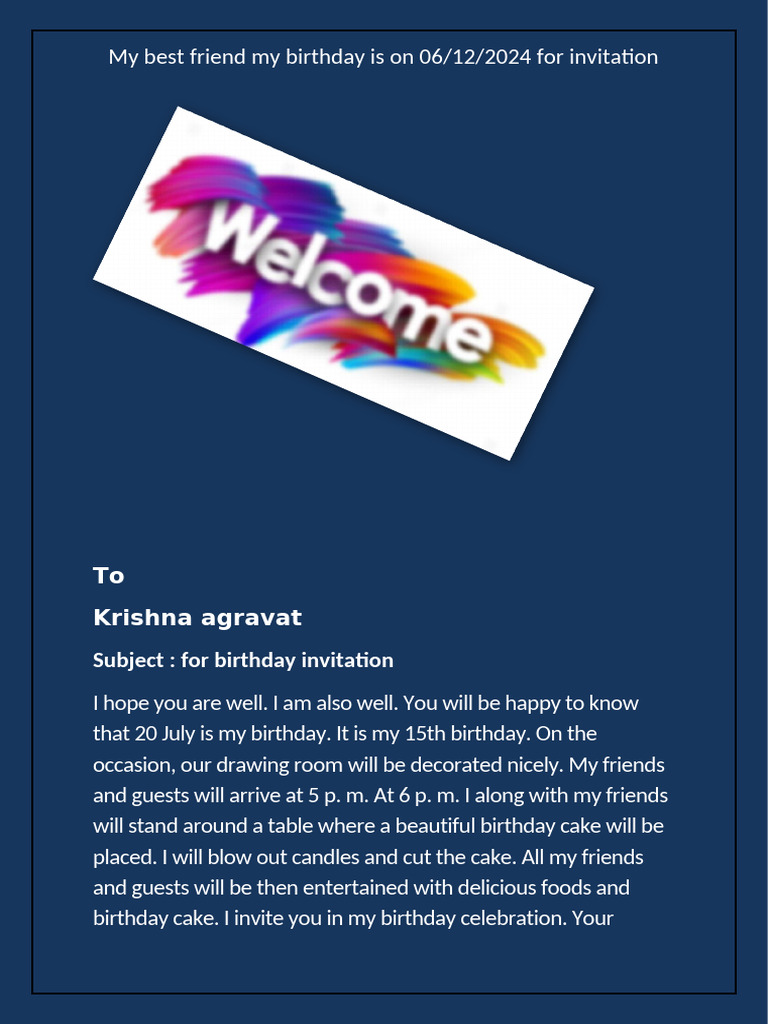 Birthday Invitation | PDF