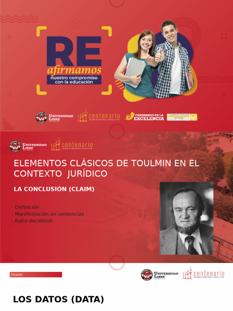 Elementos de Toulmin en Derecho Jurídico PDF