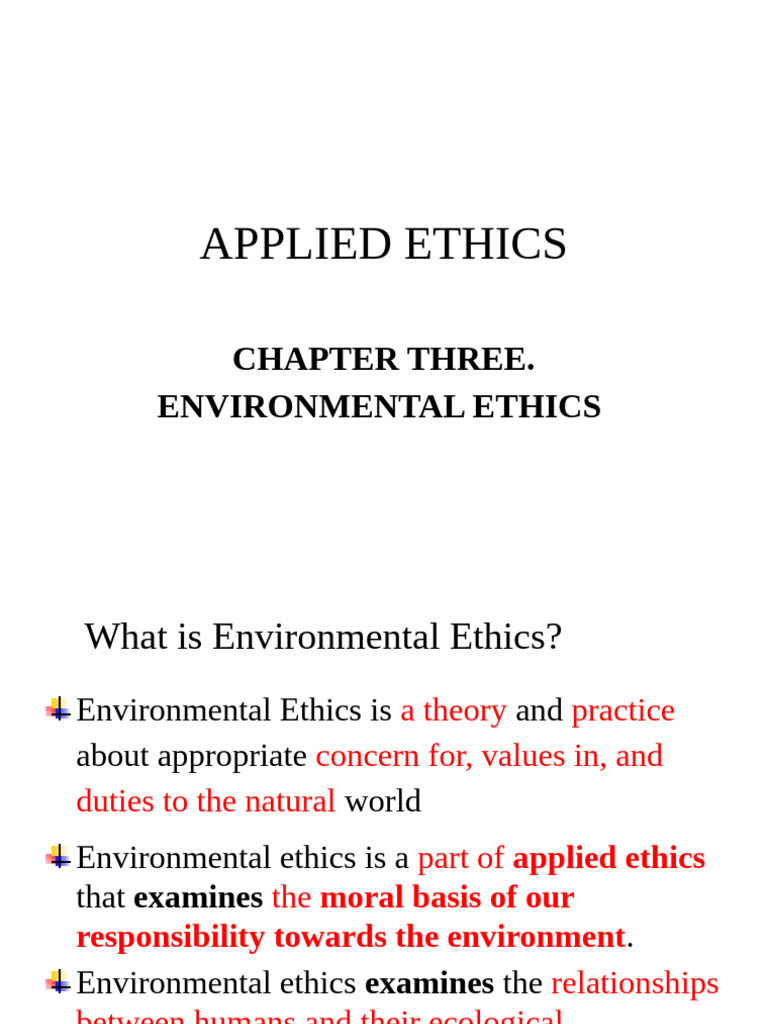 Environmental Ethics Overview | PDF | Environmental Ethics | Ecology