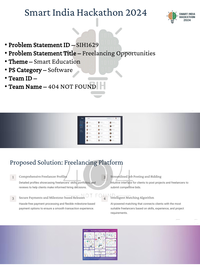 Smart India Hackathon 2024 Freelancing Opportunities For India 1 | PDF ...