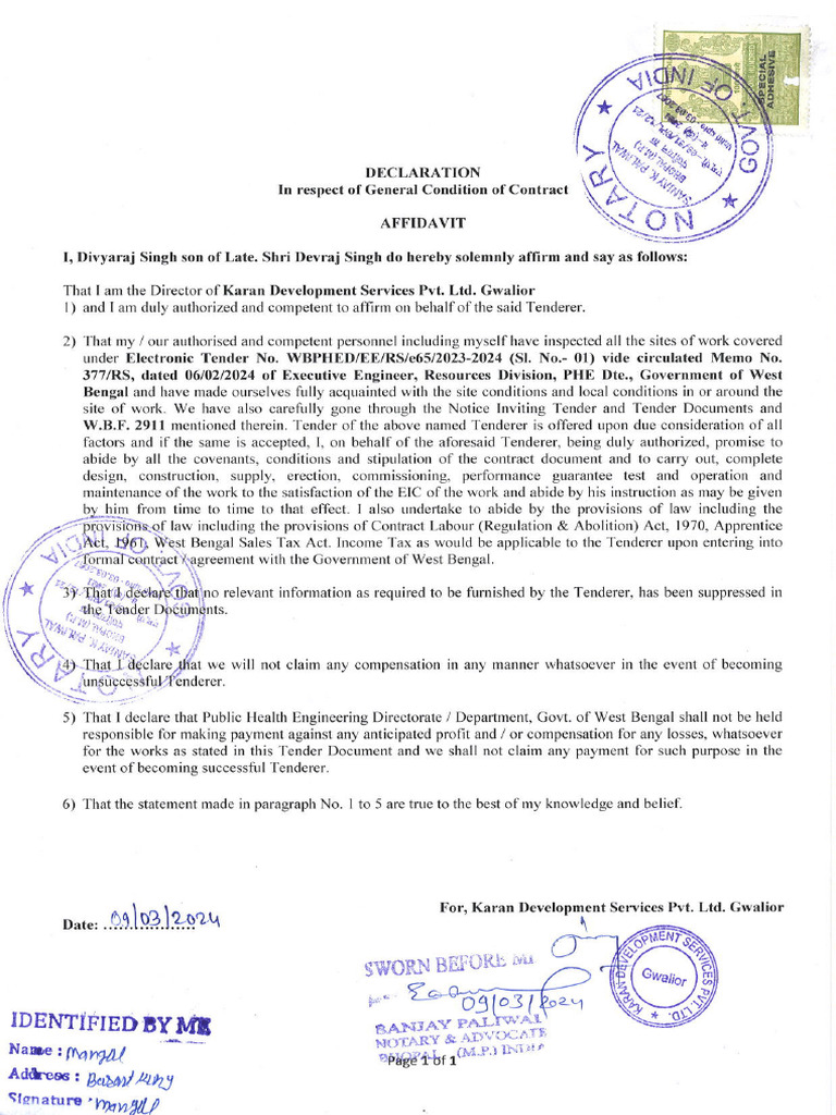 AFFIDAVIT1 Declaration | PDF