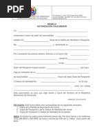 Autorizacion de Viaje de Menor Dentro Del Peru