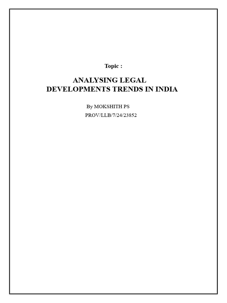 Analysing Legal Developments Trends in India | PDF | Supreme Court Of ...