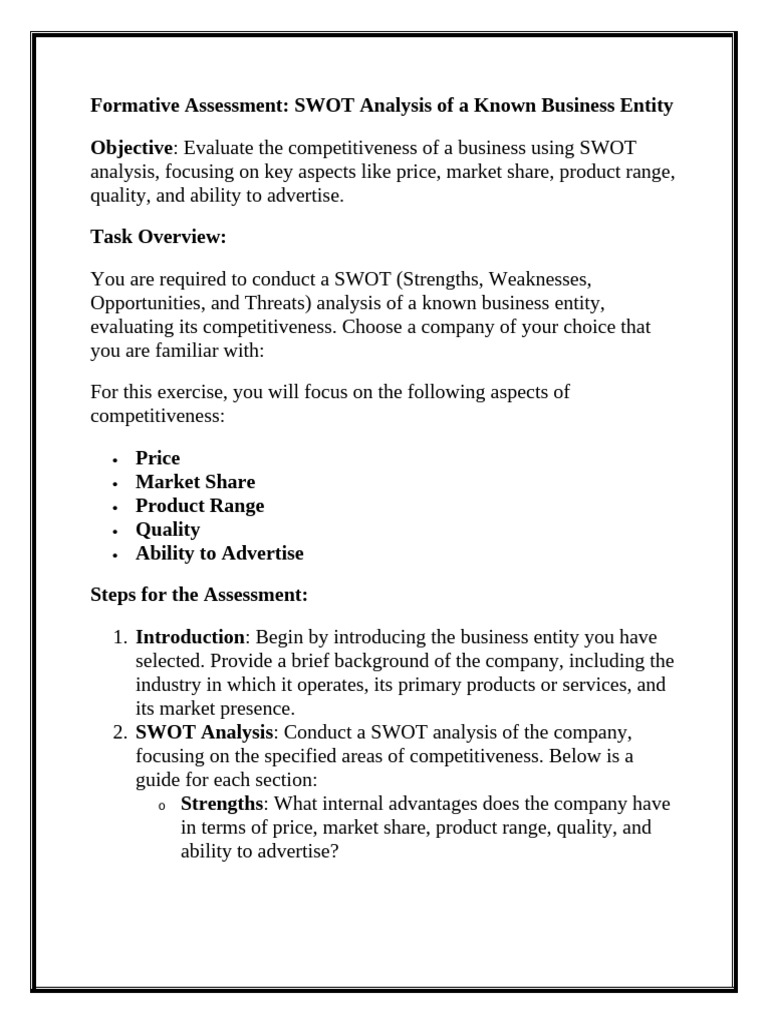 SWOT Analysis for Competitive Advantage | PDF | Swot Analysis | Business