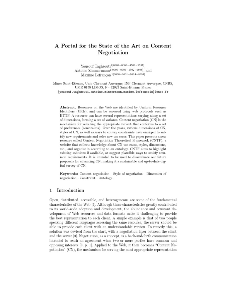 Content Negotiation Theoretical Framework | PDF | World Wide Web ...