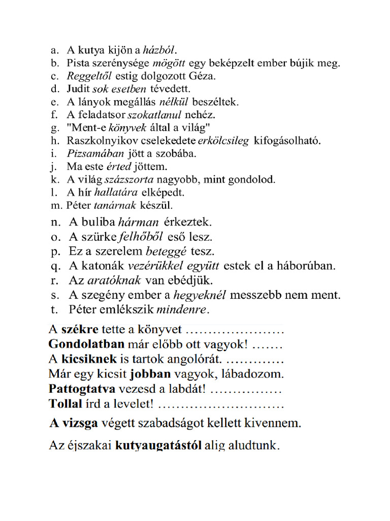 Hatarozok Gyakorlas | PDF