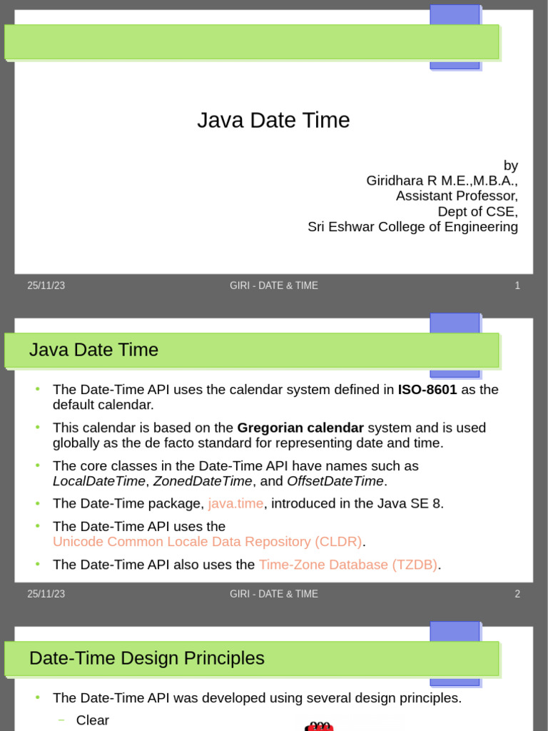 Java Date-Time API Overview | PDF | String (Computer Science ...