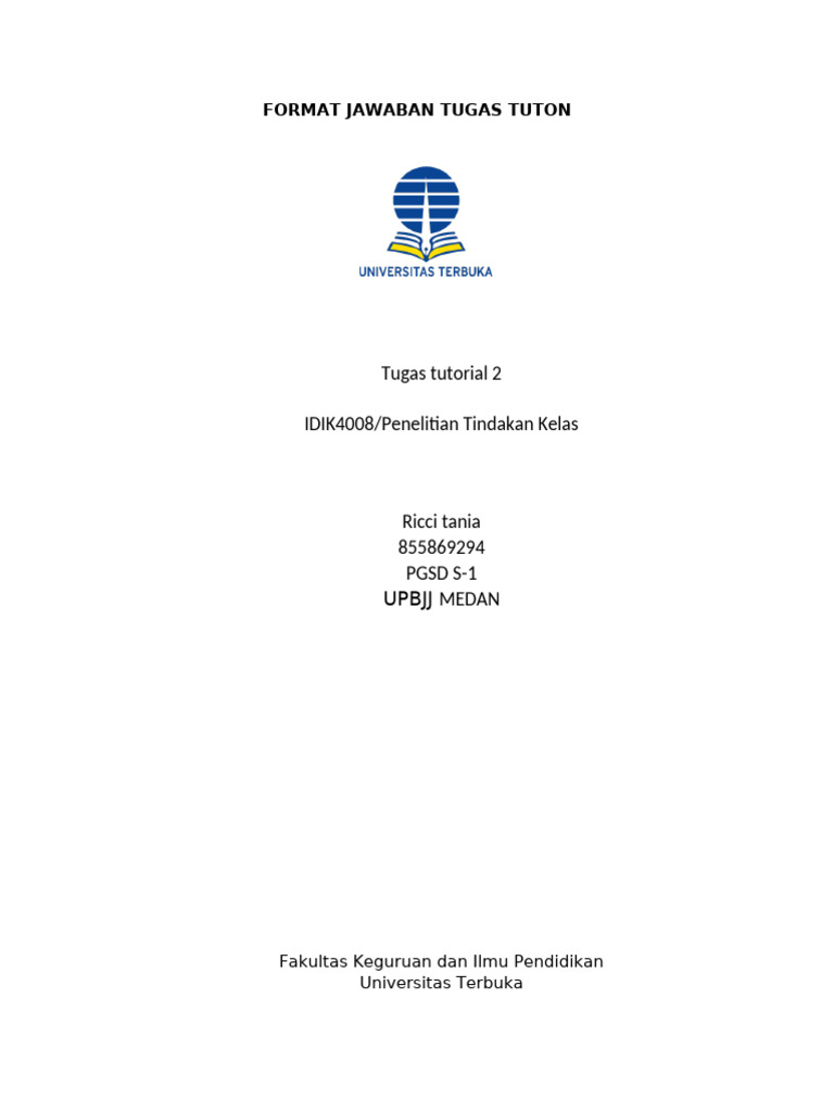 Format Jawaban Tugas | PDF