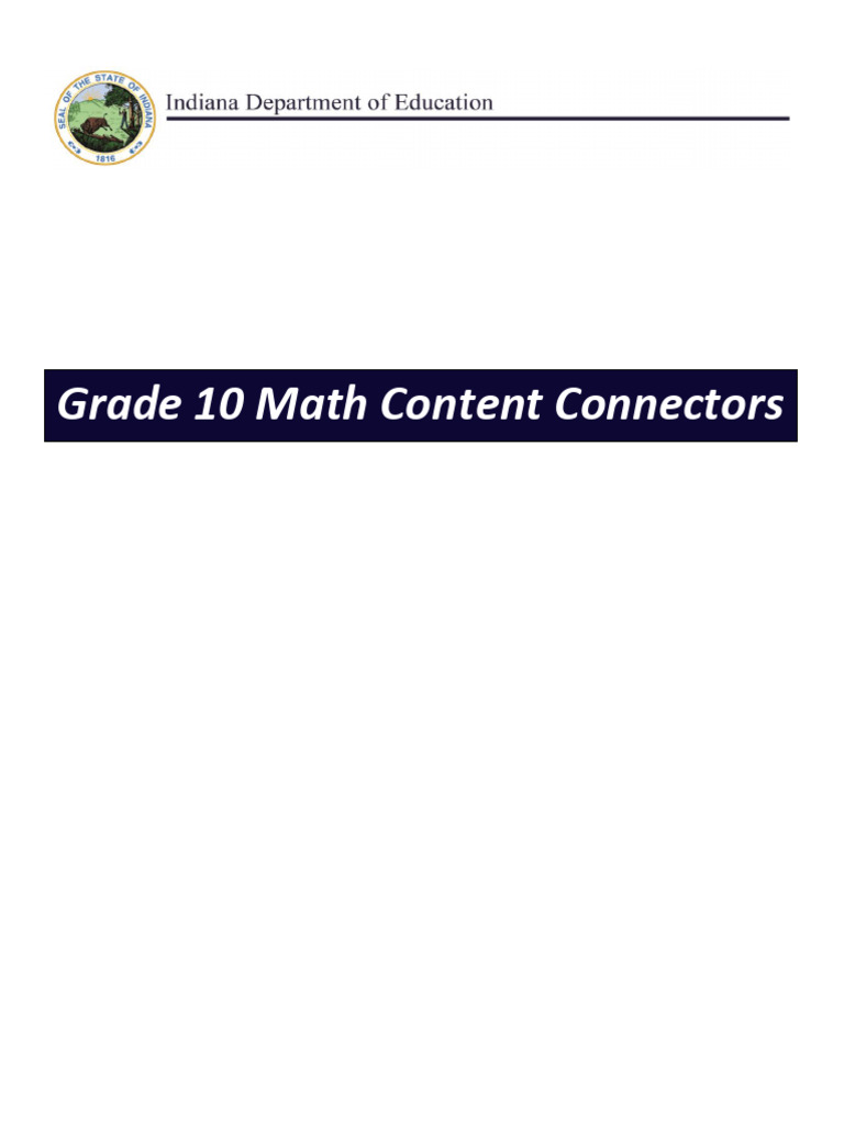 Grade 10 Math Content Connectors | PDF | Polynomial | Equations