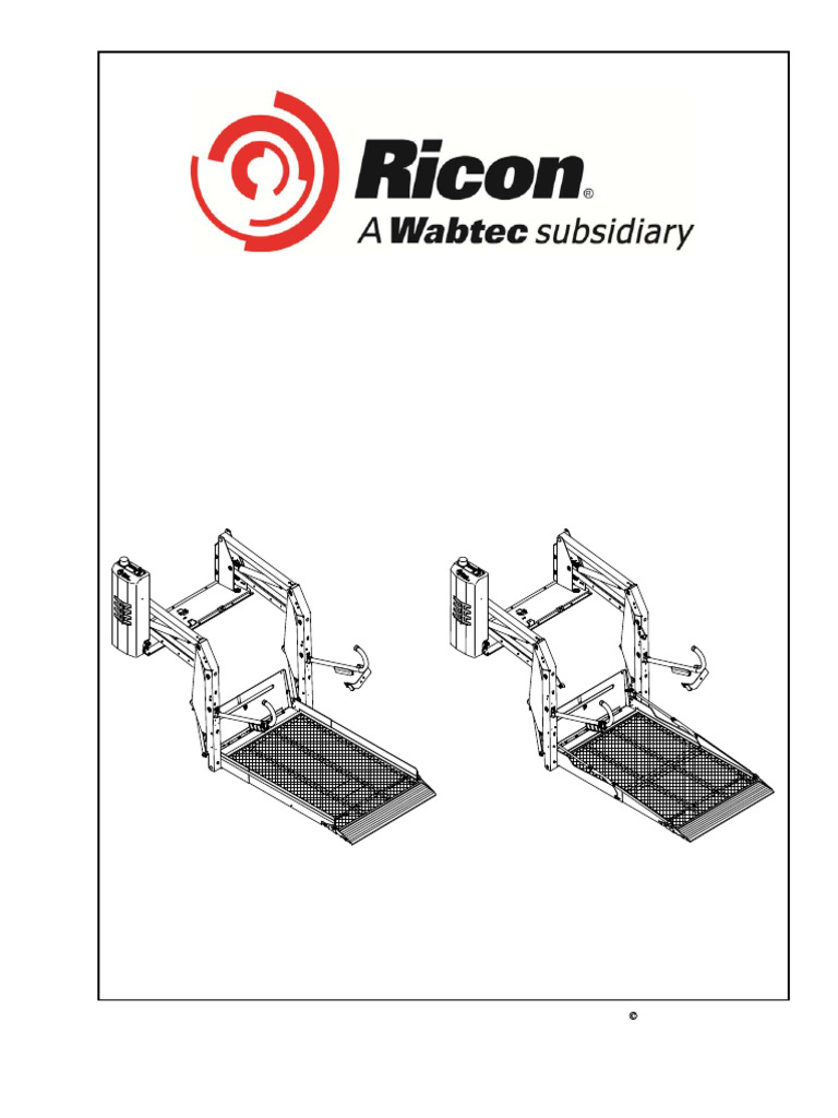 Ricon S-Series Lift Service Manual | PDF | Elevator | Wheelchair