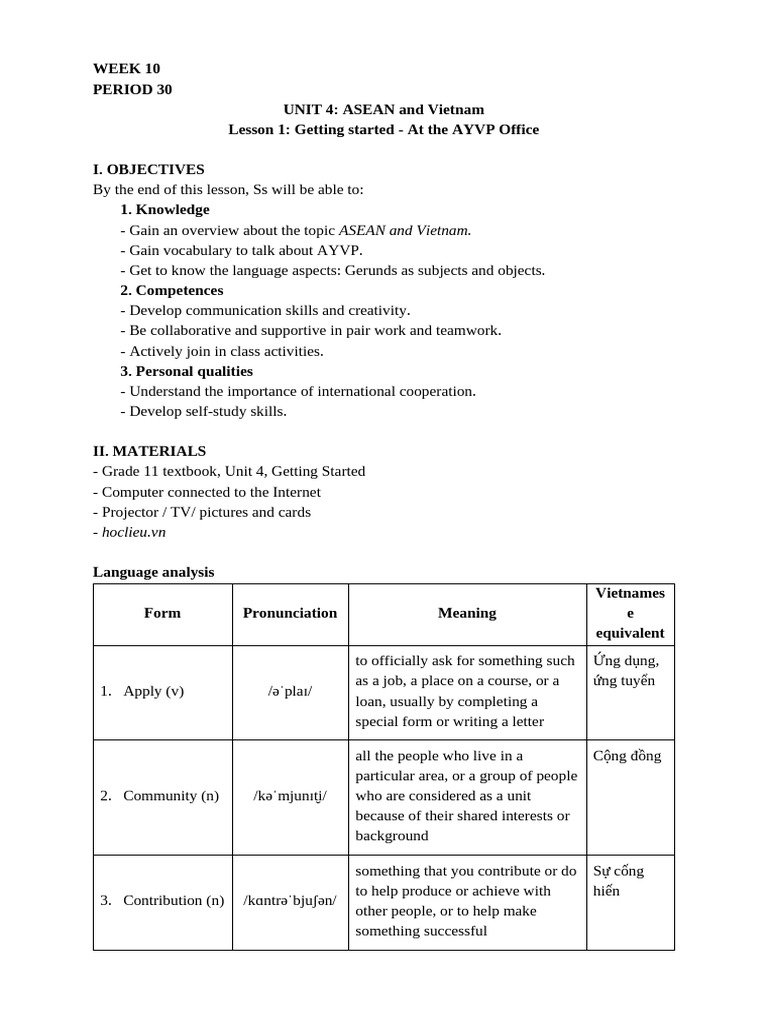 Unit 4 Pdf Vocabulary Teachers