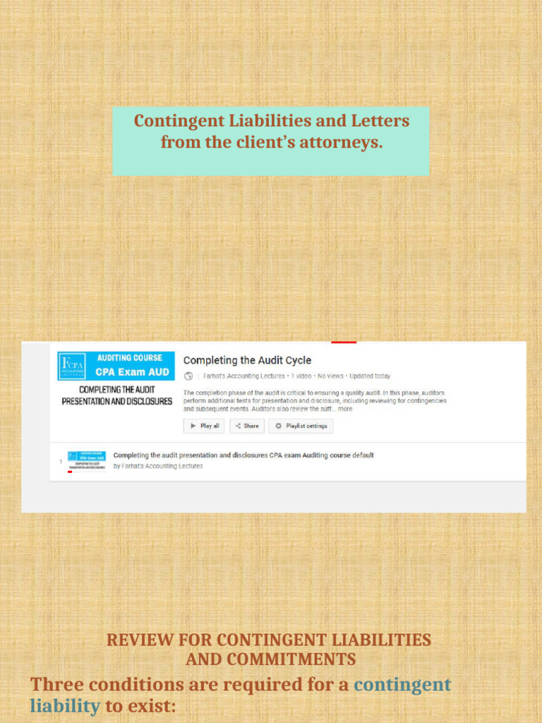 Auditor's Guide to Contingent Liabilities | PDF | Audit | Business