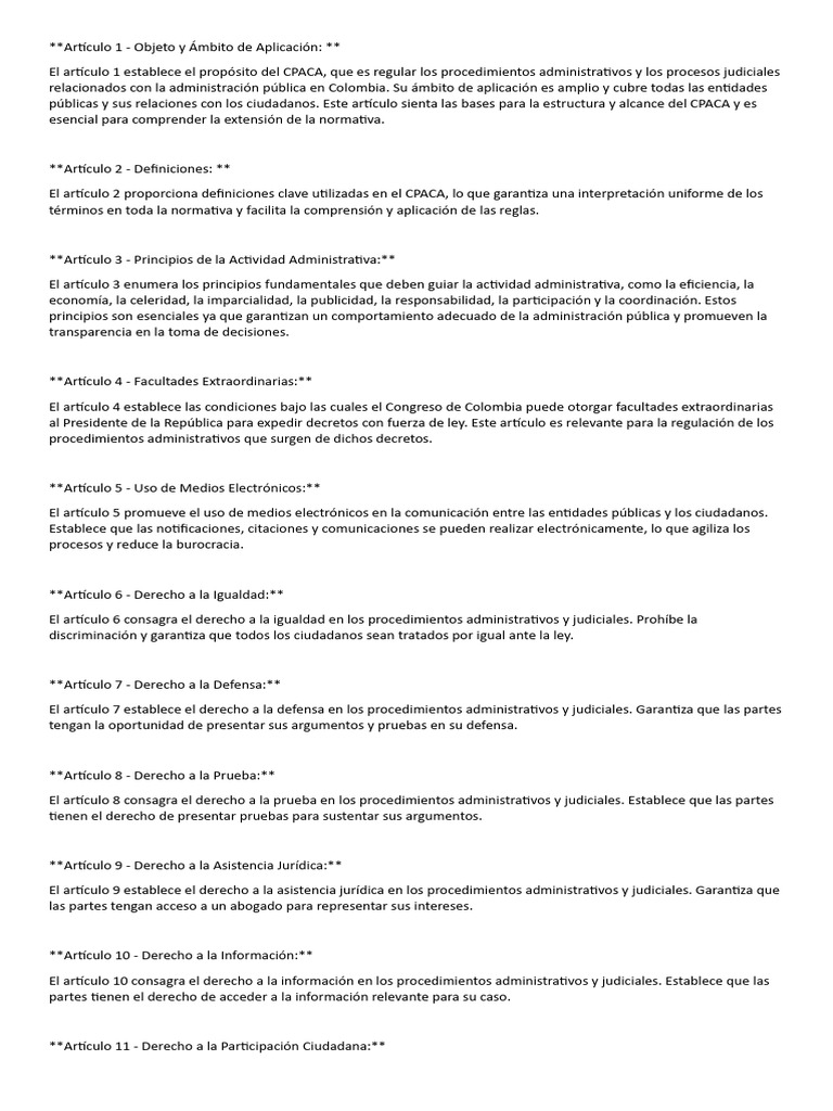 Normativa del CPACA en Colombia | PDF | Sentencia (ley) | Caso de ley