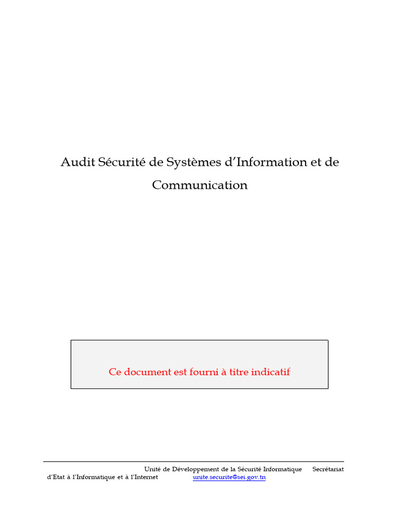 Cahier des charges pour audit sécurité | PDF | Sécurité des systèmes d ...
