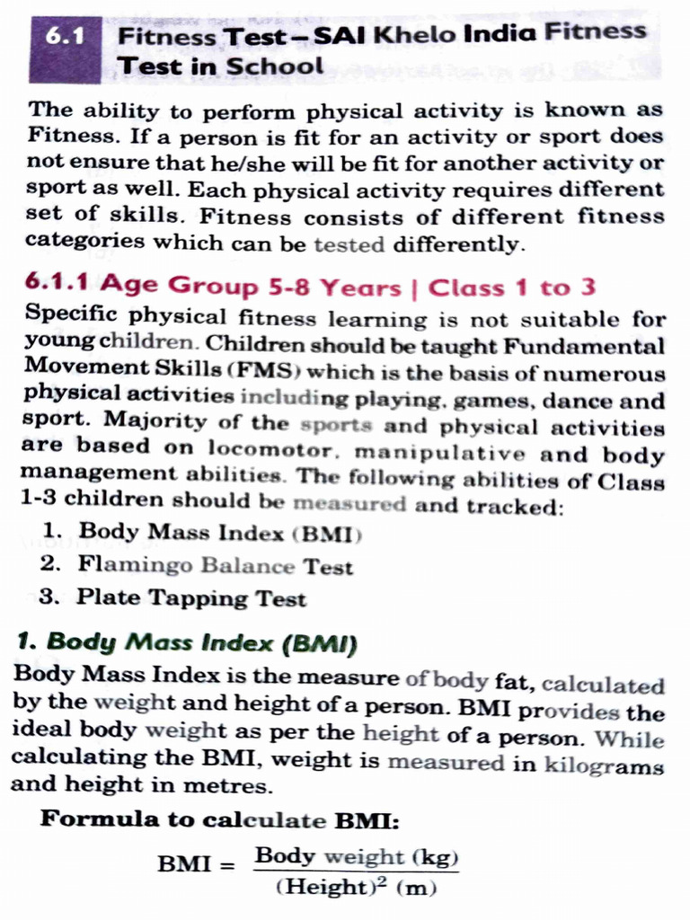 Khelo India Fitness Test Overview | PDF | Body Mass Index