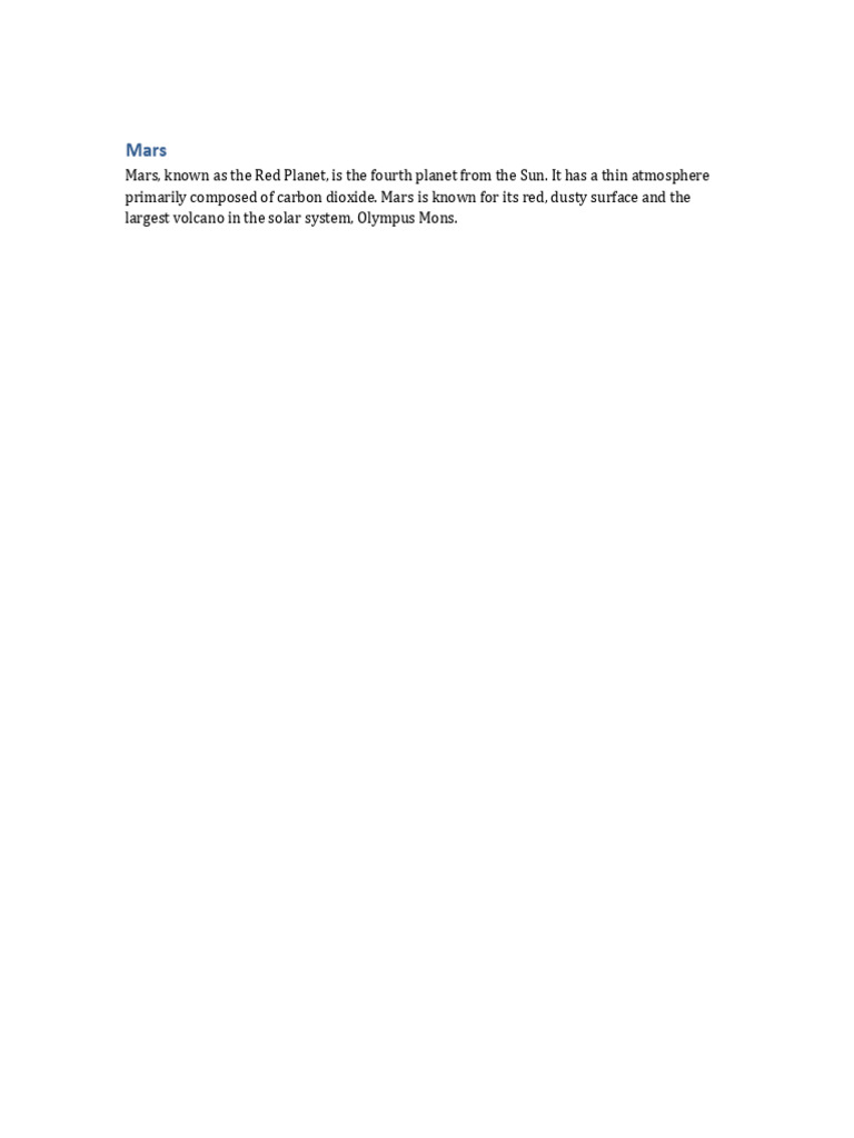 Mars | PDF | Young Adult | Classics