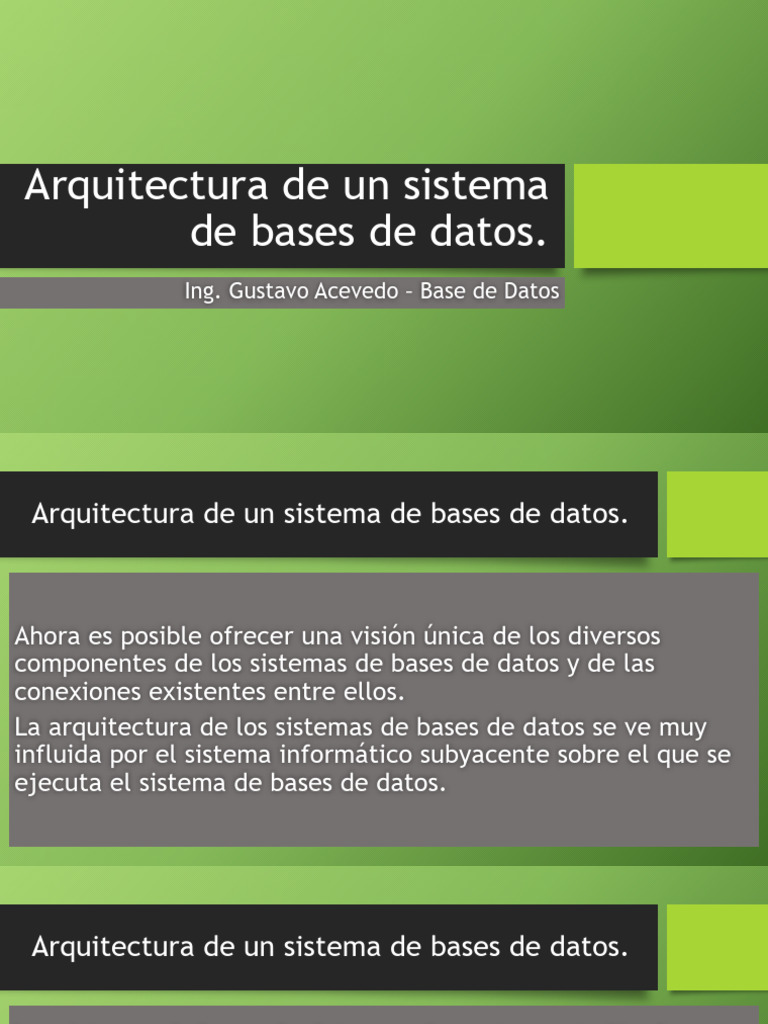 Clase 01 - Arquitectura de Un Sistema de Bases de Datos | PDF | Bases ...